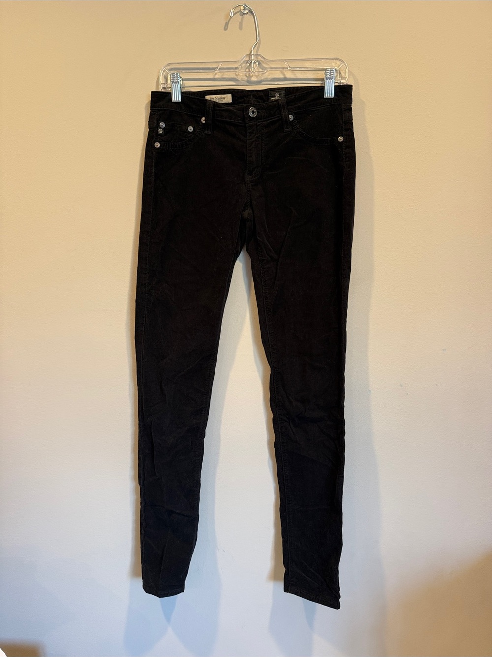 AG Adriano Goldschmied Black Skinny Corduroy Pants
